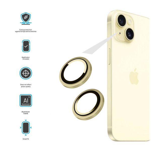 FIXED Camera Glass for Apple iPhone 15/15 Plus Yellow - Image 3