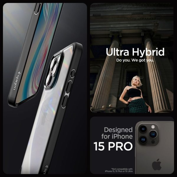 Spigen Ultra Hybrid Frost Apple iPhone 15 Pro Tok, Fekete - Image 11