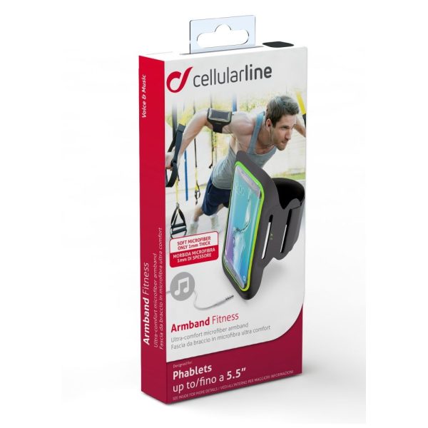 Cellularline Sport ARMBAND FITNESS sports Tok, smartphones up to 5.5", Fekete