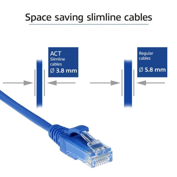 ACT CAT6A U-UTP Patch Cable 1m Blue - Image 3