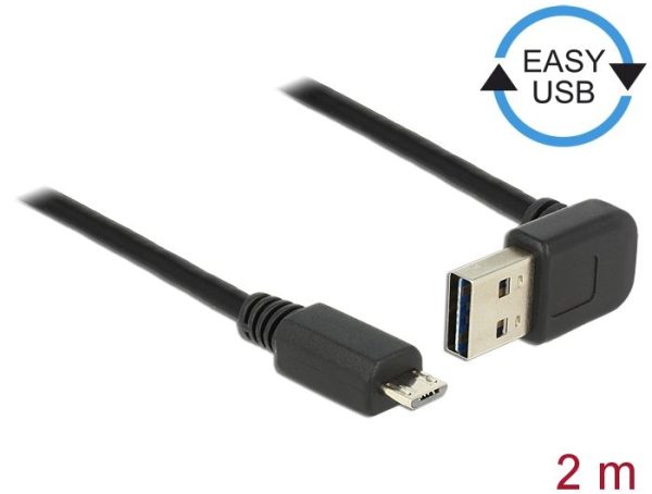 DeLock EASY-USB 2.0 Type-A male angled up / down > USB 2.0 Type Micro-B male 2m Kábel