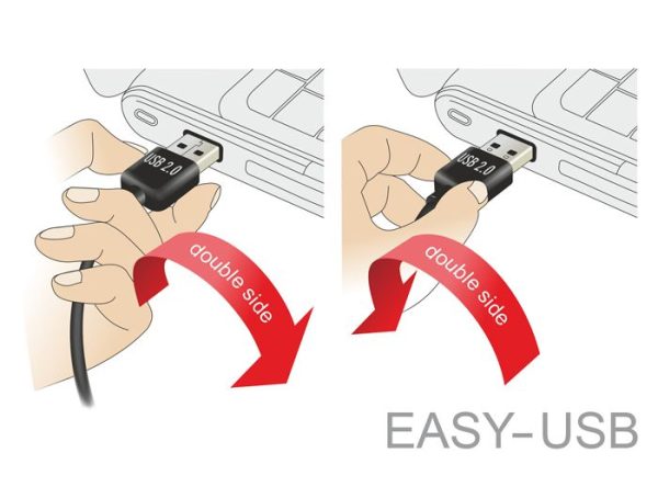 DeLock EASY-USB 2.0 Type-A male angled up / down > USB 2.0 Type Micro-B male 2m Kábel - Image 3