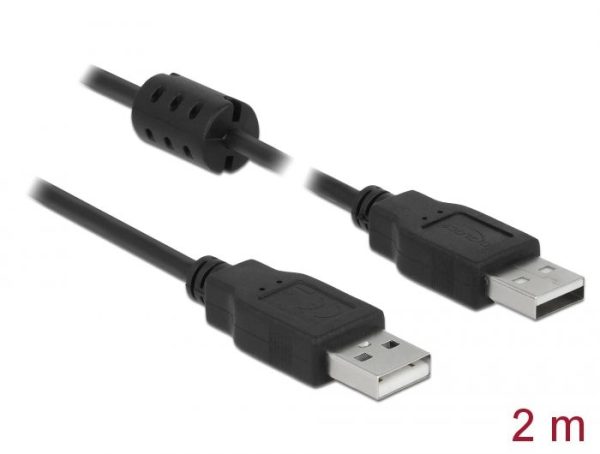 DeLock USB 2.0 Type-A male > USB 2.0 Type-A male Kábel 2m Fekete