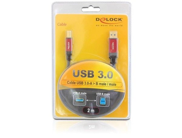 DeLock USB 3.0 Type-A male > USB 3.0 Type-B male Premium Kábel 2m Fekete - Image 3