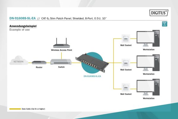 Digitus 8-port Patch Panel 0,5U Black - Image 7