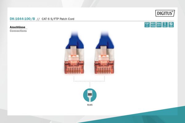 Digitus CAT6 S-FTP Patch Cable 10m Blue - Image 5