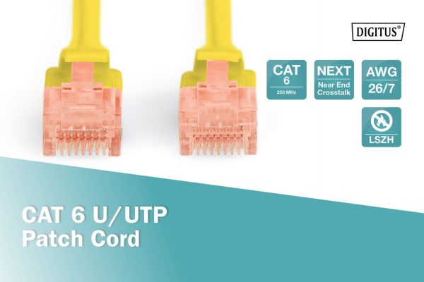 Digitus CAT6 U-UTP Patch Cable 10m Yellow - Image 3