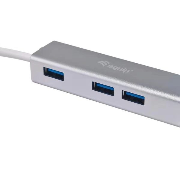 EQuip USB-C to 4-port USB 3.2 Gen 1 Hubs Silver - Image 2