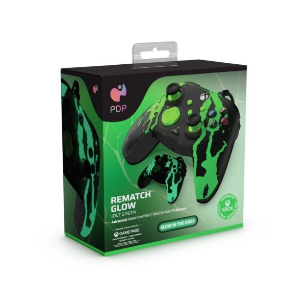 PDP Rematch Glow Adevanced Jolt USB Gampead Green Glow in the Dark - Image 10