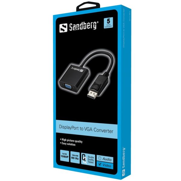 Sandberg Adapter DisplayPort>VGA Black - Image 2