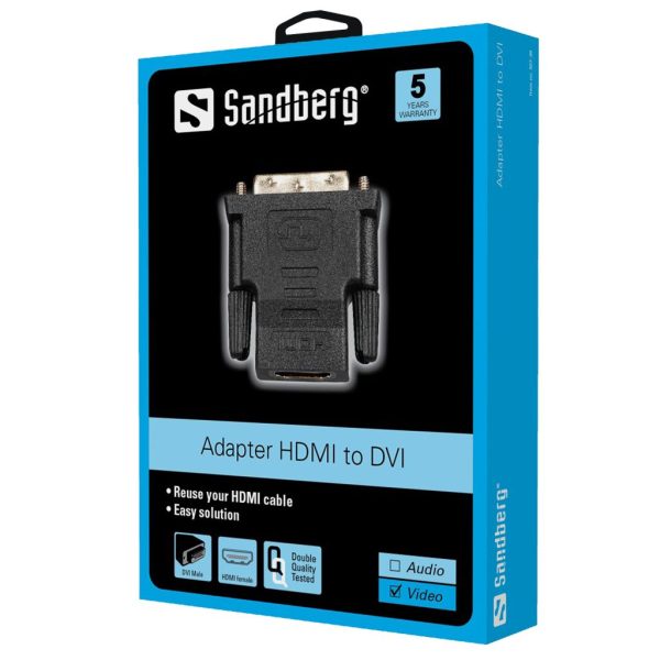 Sandberg Adapter DVI-M - HDMI-F Black - Image 3