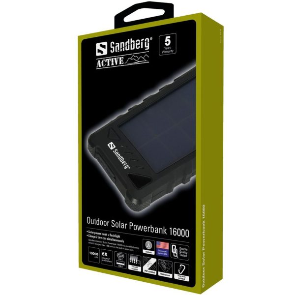 Sandberg Outdoor Solar 16000mAh PowerBank Black - Image 3