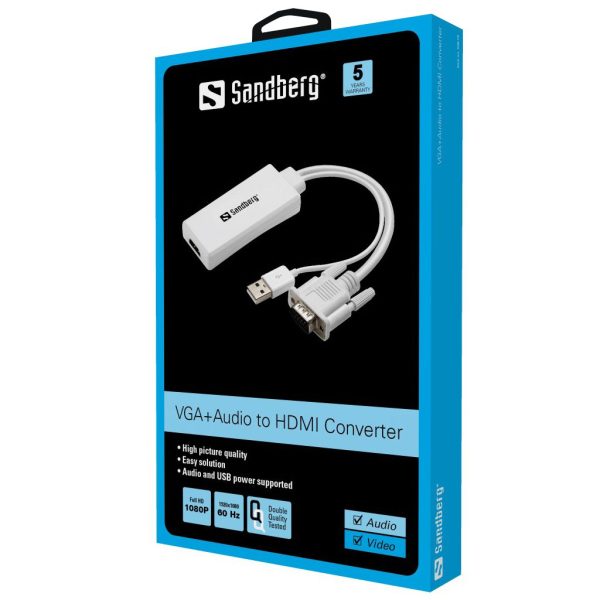 Sandberg VGA+Audio to HDMI Converter White - Image 2