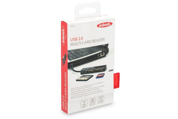 Ednet USB 2.0 4-port Card Reader Black - Image 2