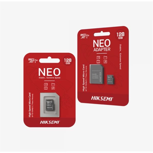 HikSEMI 128GB microSDXC Neo Class 10 UHS-I V30 + adapterrel - Image 2